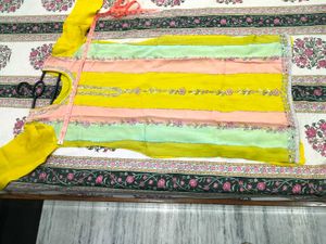 fresh women suit Vibrant Striped Embroidered Kurta