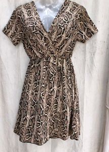 I. Snake Print Wrap Dress