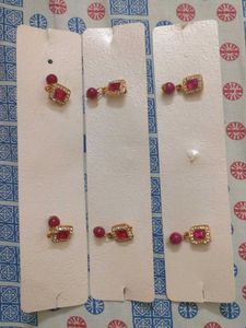 Elegant Pink Stone Earrings