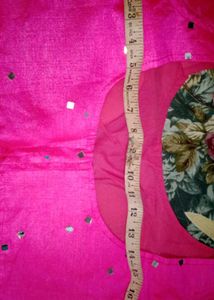 Sparkling Pink Mirror Work Blouse