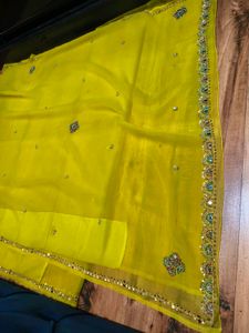 Vibrant Yellow Embellished saree