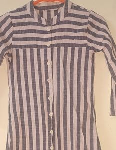Black And White Kurthi,, Shrug Also