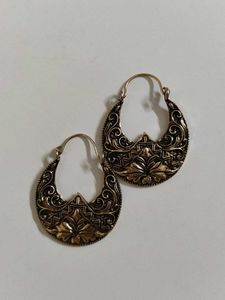 Vintage Tribal Hoop Earrings