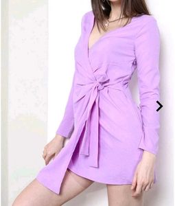 Chic Lavender Wrap Dress