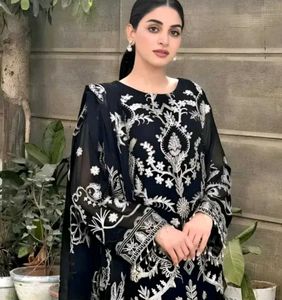 Elegant Black Embroidered Kurta Set
