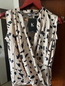 Kotty Cream & Black Animal Print Top