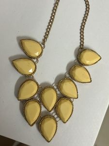 Yellow Gem Statement Necklace