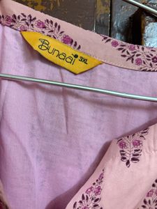 Pink Printed Flared Kurta pant set