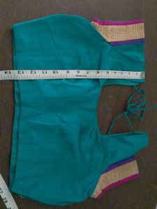 Teal Blouse with Decorative Trim