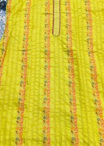Yellow Embroidered Kurta