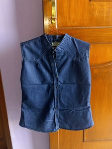 Sleeveless Denim Shirt