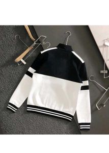 Stylish Black &amp; White Windbreaker Jacket