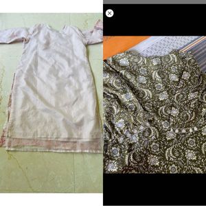 combo of two cotton kurta and Embroidered Pink Kur