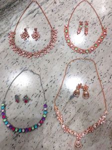 Boho Multi-Color Stone Necklace & Earring Set