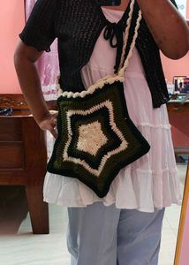Handmade Crochet Star Crossbody Bag with zipper