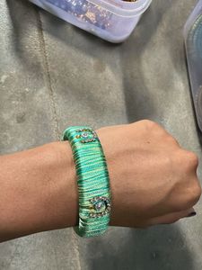 Beautiful Green Silk Thread Bangles