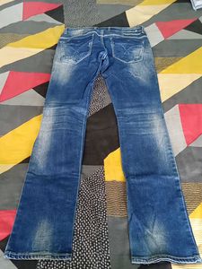 Men's Distressed Blue Jeans