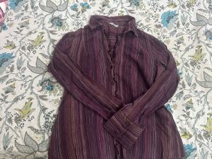 Striped Button-Up Blouse