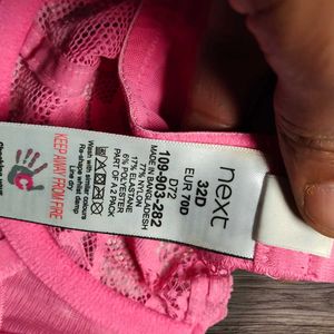 Next UK Underwired Pink Lace Bra