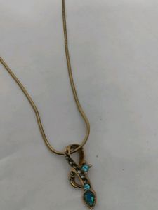 Turquoise Accent Snake Chain Necklace