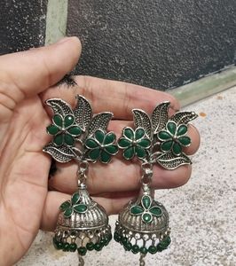 Oxidize Silver Earrings / Jhumkas