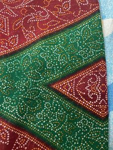 New🔥Maroon Bandhani Saree with Gold Border