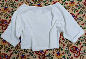 Shein boat neck batwing sleeve short texture top