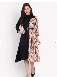 Stylish Abstract Print Dress