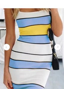 Striped Spaghetti Strap Midi Dress
