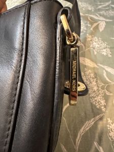 Auth Michael Kors Black Flap Cross Body Bag