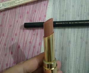 Combo of 4 products: Lakme absolute lipstick (Petal pink), My Glamm lipstick, perfume 20 ml and leather pouch