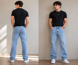 &Denim(H&M) Men's Light Wash Relaxed Fit Jeans