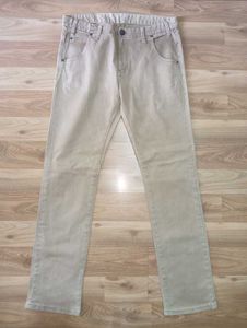 Evisu Men's Beige Straight Fit Jeans