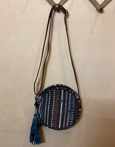 Boho Woven Round Crossbody Bag
