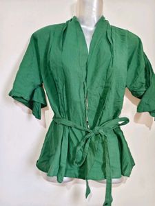 Stylish Green Wrap Top 32"-34"