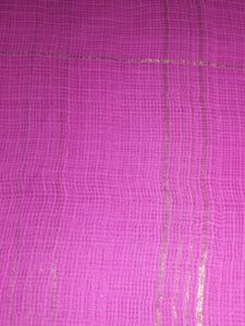 Vibrant Pink Odhna with Metallic Stripes