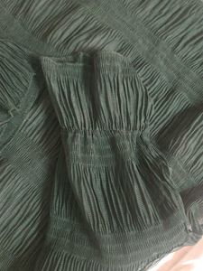 Flowy Smocked Teal Top- Sheer Top