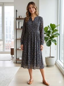 Chic Floral Print Midi Dress