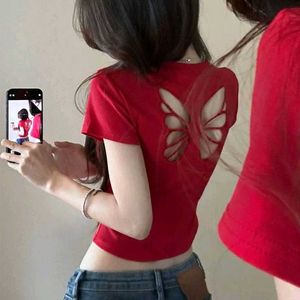 Women's sexy Butterfly back soft paded crop Top