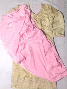 Pathani suit cream and pink colour best soft silky