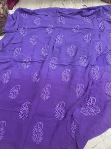 Beautiful Purple Embroidered kurti Fabric