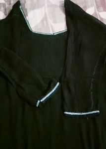 Beautiful Sky Blue and black partywear suit set