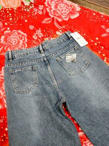 shein blue denim jeans new with tag