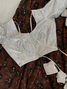Brown Floral Lehenga Choli with Sequins and moti