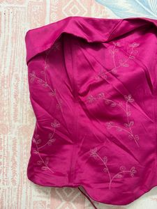 Hot pink embroidered Corset