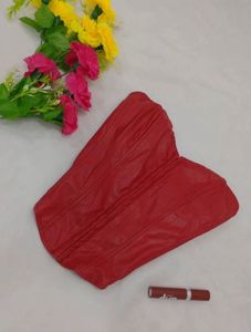 Red Faux Leather corset top