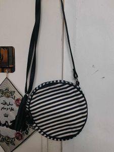 Striped Circle Crossbody Bag