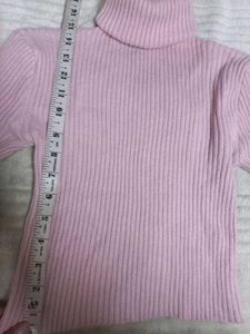 Pink Ribbed Turtleneck Crop Top
