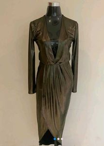 Elegant Bronze Midi Dress