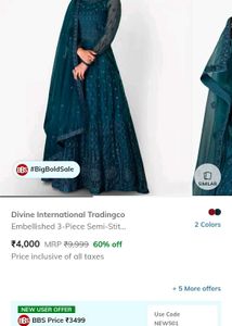 Elegant Teal Embroidered Anarkali Gown